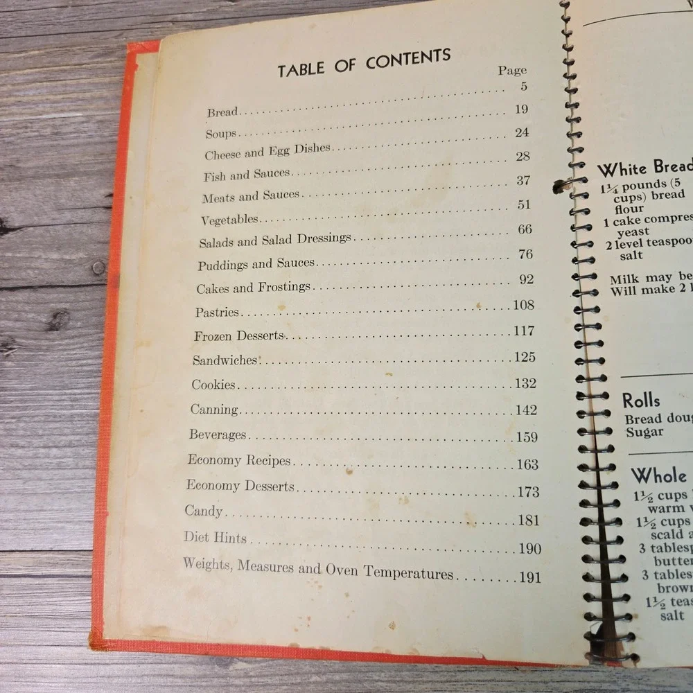 Vintage 1936 Watkins Cook Book Spiral Bound Retro Recipes JR Watkins Co Winona